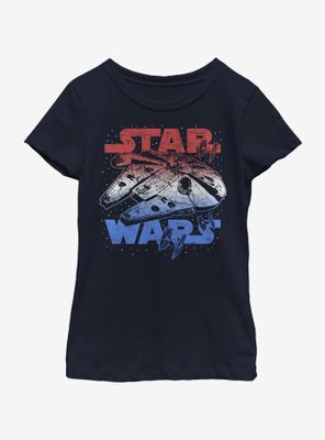 Star Wars Spangled Falcon Youth Girls T-Shirt
