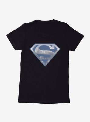 DC Comics Superman Metropolis Logo Silhouette Womens T-Shirt
