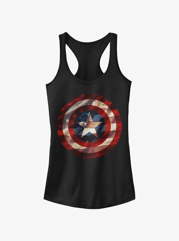 Marvel Captain America Flag Shield Girls Tank