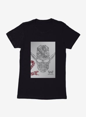 Westworld Man Black Skull Womens T-Shirt