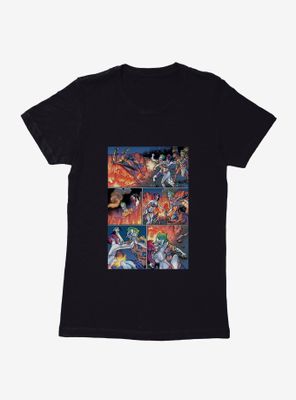 DC Comics Batman The Joker And Harley Fight Comic Strip Womens T-Shirt