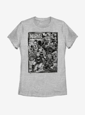 Marvel Avengers Group Fighters Womens T-Shirt