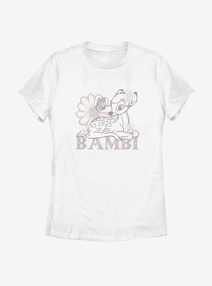 Disney Bambi Simple Flowers Womens T-Shirt