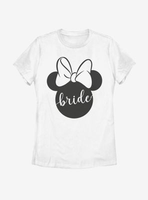 Disney Minnie Mouse Bow Bride Womens T-Shirt