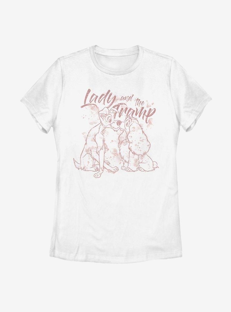 Disney Lady And The Tramp Lineart Womens T-Shirt