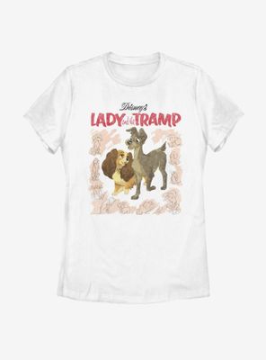 Disney Lady And The Tramp Vintage Cover Womens T-Shirt