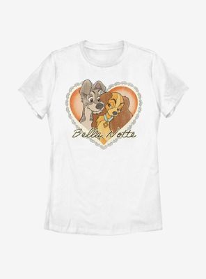 Disney Lady And The Tramp Vintage Valentine Womens T-Shirt