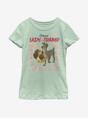Disney Lady And The Tramp Vintage Cover Youth Girls T-Shirt