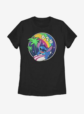 Disney Lilo And Stitch Retro Rainbow Womens T-Shirt