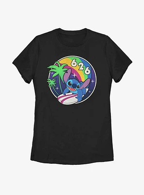Disney Lilo And Stitch Retro Rainbow Womens T-Shirt