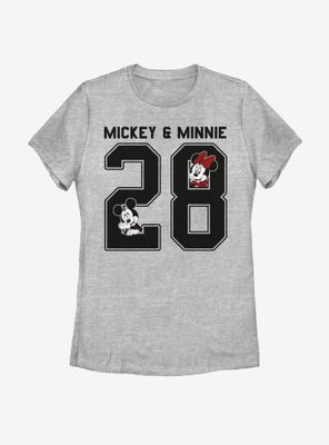 Disney Mickey Mouse Minnie Collegiate Womens T-Shirt