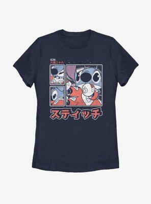 Disney Lilo And Stitch Japanese Text Womens T-Shirt