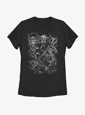 Star Wars The Mandalorian Child Brawl Womens T-Shirt