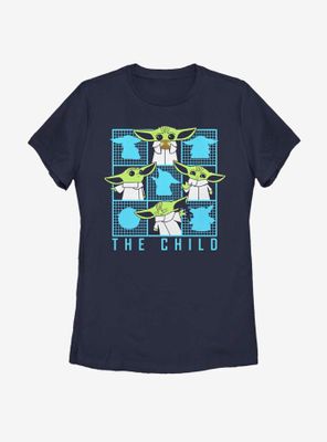 Star Wars The Mandalorian Child Box Grid Womens T-Shirt