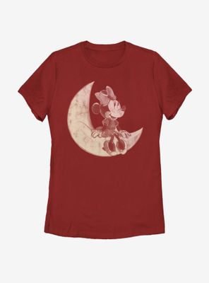 Disney Mickey Mouse Minnie On The Moon Womens T-Shirt