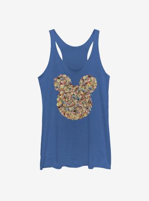 Disney Mickey Mouse Floral Head Womens Tank Top