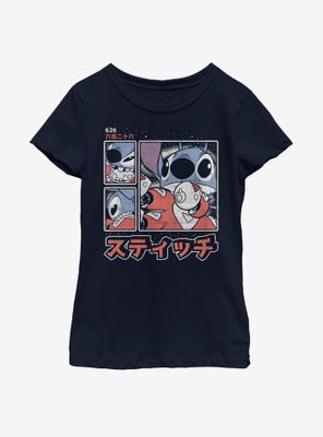 Disney Lilo And Stitch Japanese Text Youth Girls T-Shirt