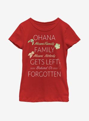 Disney Lilo And Stitch Ohana Means Family Youth Girls T-Shirt