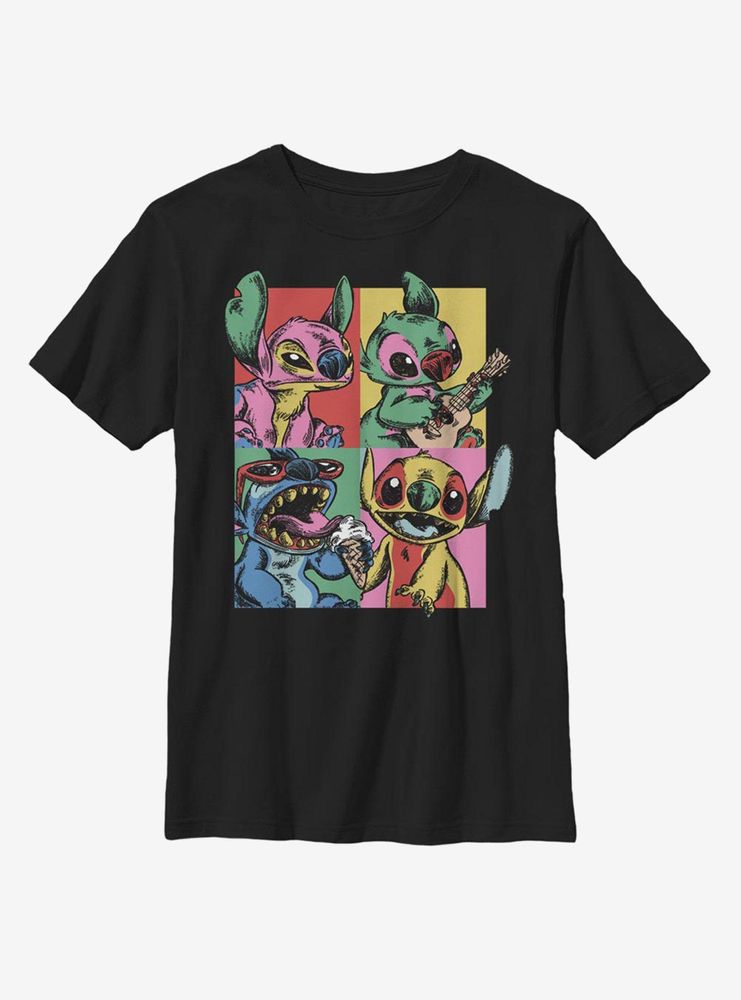 Disney Lilo And Stitch Pop Art Youth T-Shirt