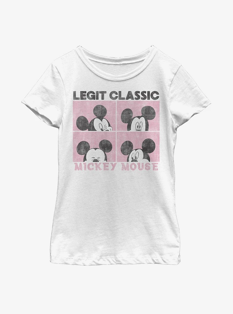 Disney Mickey Mouse Faces Youth Girls T-Shirt