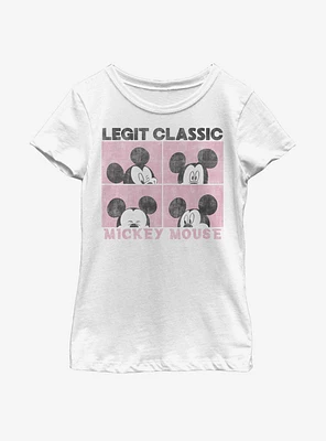 Disney Mickey Mouse Faces Youth Girls T-Shirt
