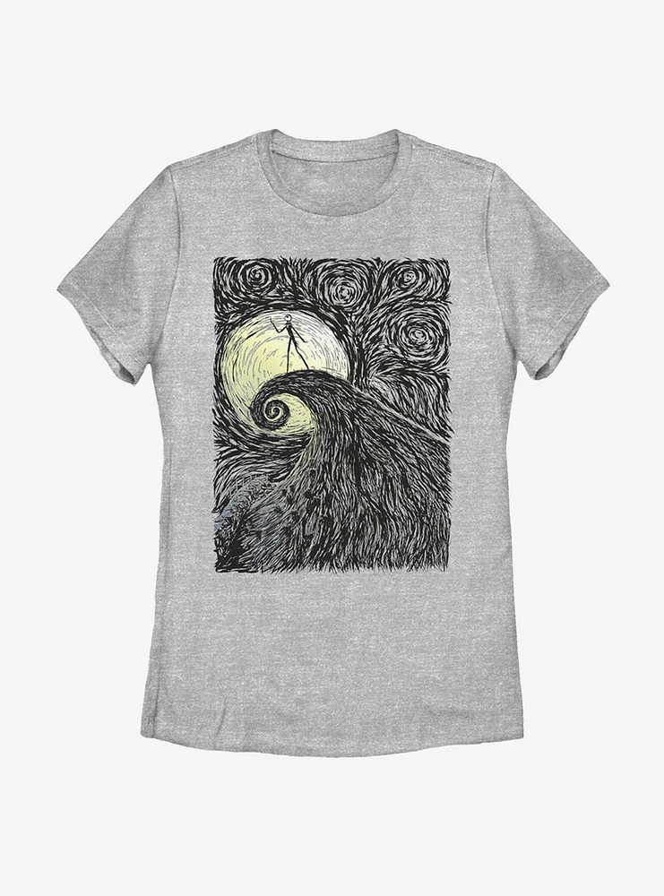 Disney The Nightmare Before Christmas Spiral Hill Womens T-Shirt
