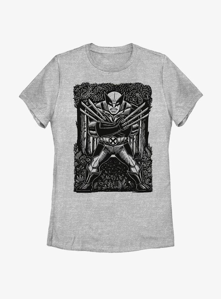 Marvel X-Men Wolverine Stencil Womens T-Shirt