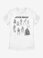 Star Wars Character Chart Womens T-Shirt
