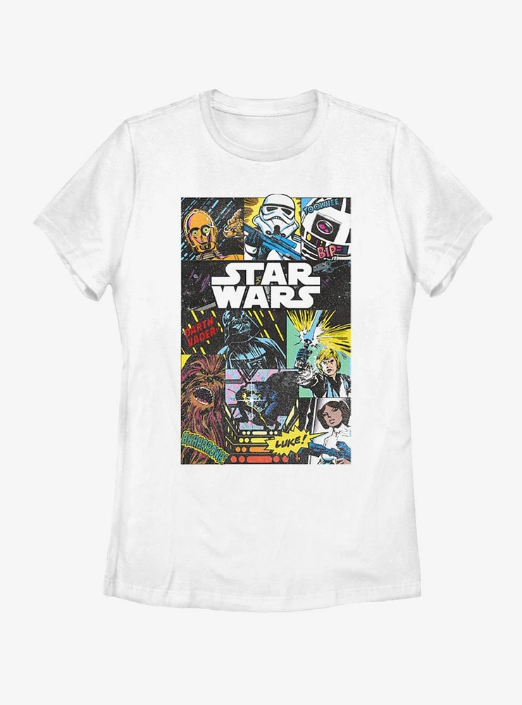 Star Wars Classic Comic Collage Womens T-Shirt