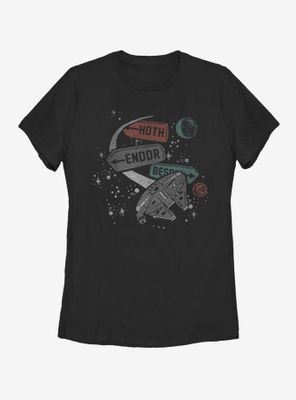 Star Wars Planet Map Womens T-Shirt