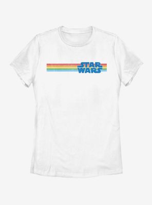 Star Wars Classic Logo Multi Stripe Womens T-Shirt