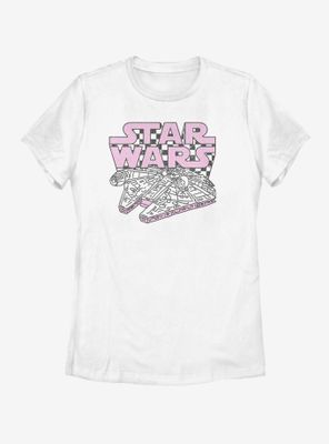 Star Wars Falcon Checker Script Womens T-Shirt