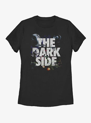 Star Wars Space Battle Interwoven Text Womens T-Shirt