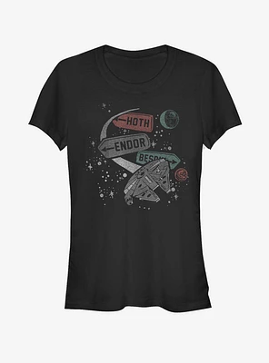 Star Wars Planet Map Girls T-Shirt