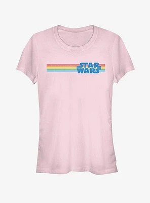 Star Wars Logo Multi Stripe Spot Girls T-Shirt