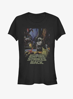 Star Wars Episode V The Empire Strikes Back Yoda Logo Poster Girls T-Shirt