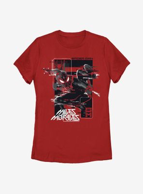 Marvel Spider-Man Miles Morales Slinging Web Womens T-Shirt