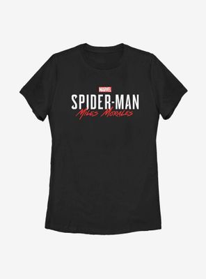 Marvel Spider-Man Miles Morales Game Title Womens T-Shirt