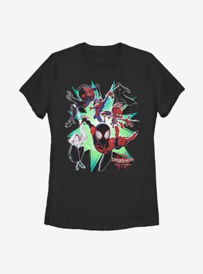 Marvel Spider-Man: Into The Spiderverse Miles Morales Group Womens T-Shirt