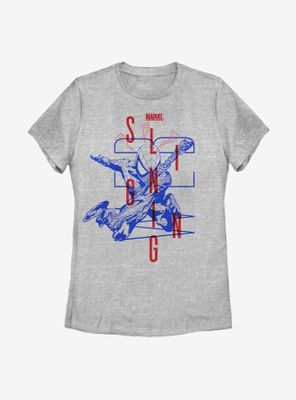 Marvel Spider-Man: Into The Spiderverse Miles Morales Slinging Womens T-Shirt