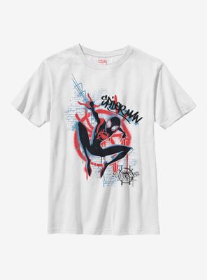 Marvel Spider-Man Miles Morales Graffiti Spider Youth T-Shirt