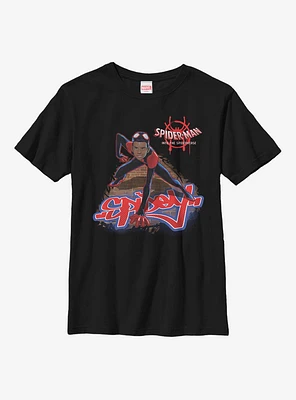 Marvel Spider-Man: Into The Spiderverse Miles Morales Bricks Youth T-Shirt