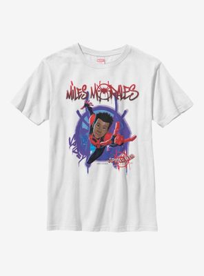 Marvel Spider-Man: Into The Spiderverse Miles Morales Paint Youth T-Shirt