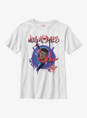 Marvel Spider-Man: Into The Spiderverse Miles Morales Paint Youth T-Shirt