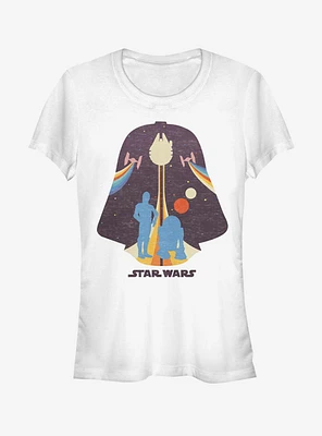 Star Wars Colorful Minimal Outline Girls T-Shirt