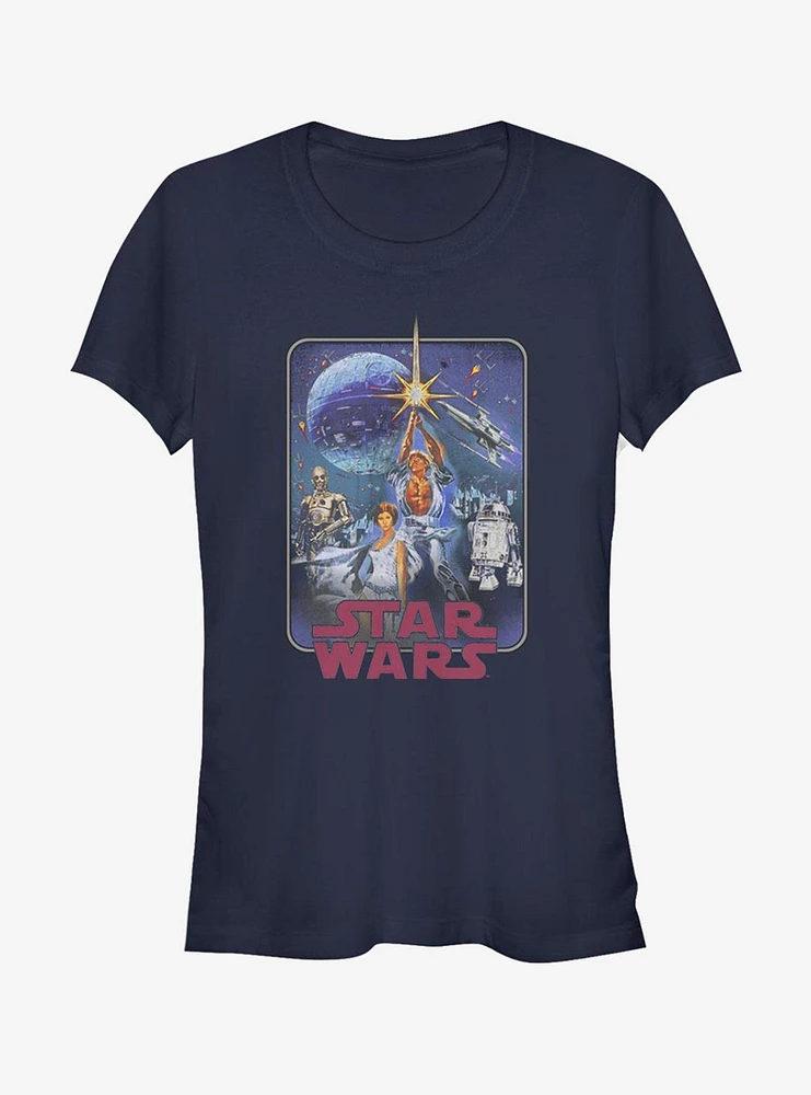 Star Wars Episode IV A New Hope Poster Redux Girls T-Shirt