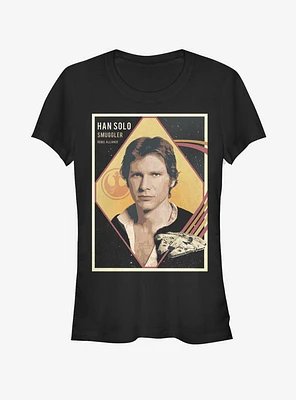 Star Wars Han Baseball Card Girls T-Shirt