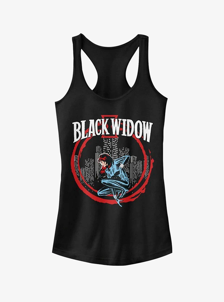 Marvel Black Widow Circle Frame Girls Tank