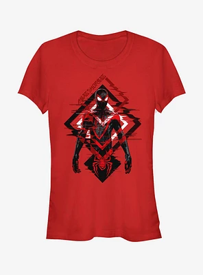 Marvel Spider-Man Triangle Waves Miles Morales Girls T-Shirt