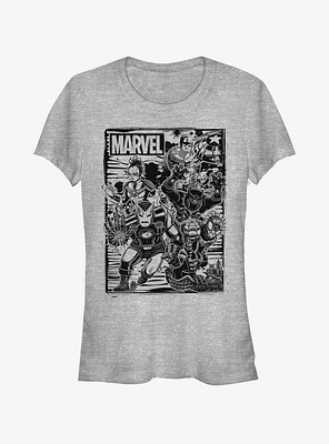 Marvel Avengers Group Fighters Girls T-Shirt